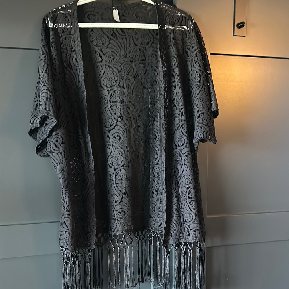 Elegant Black Lace Swim Coverup